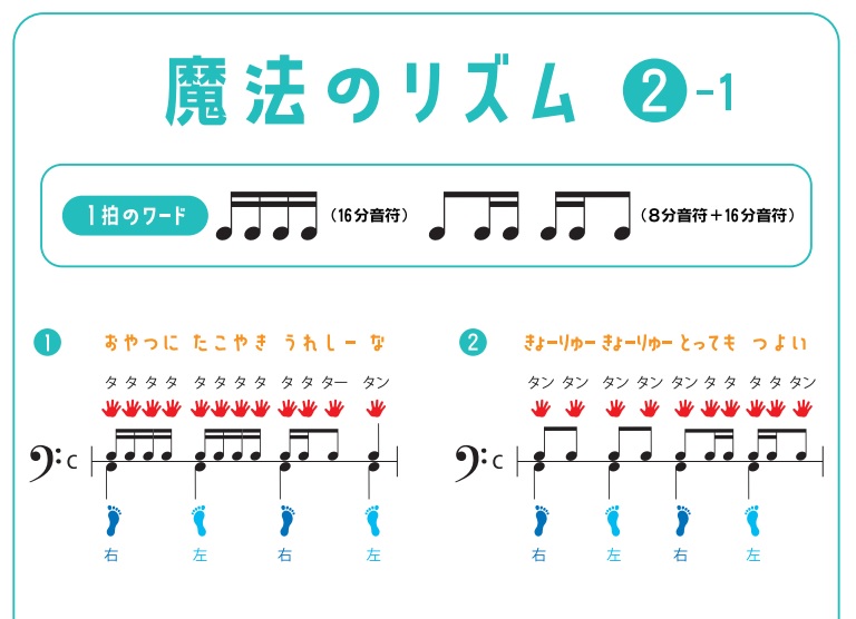 魔法のリズム 2 ～少し細かいニュアンスが身につく 4+8+16分音符編～